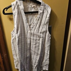 Mystree White and Black Striped Tank Top